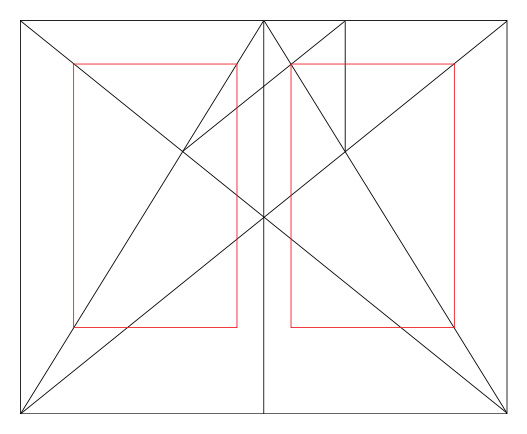 Golden sections across facing pages