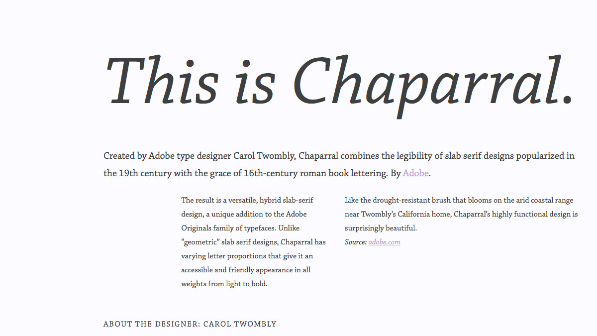Chaparral layout
